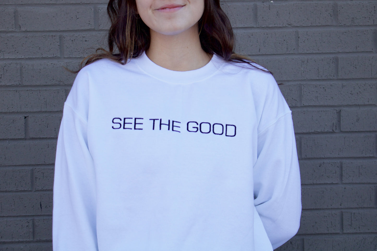 SEE THE GOOD EMBROIDERED HEAVY BLEND UNISEX CREWNECK