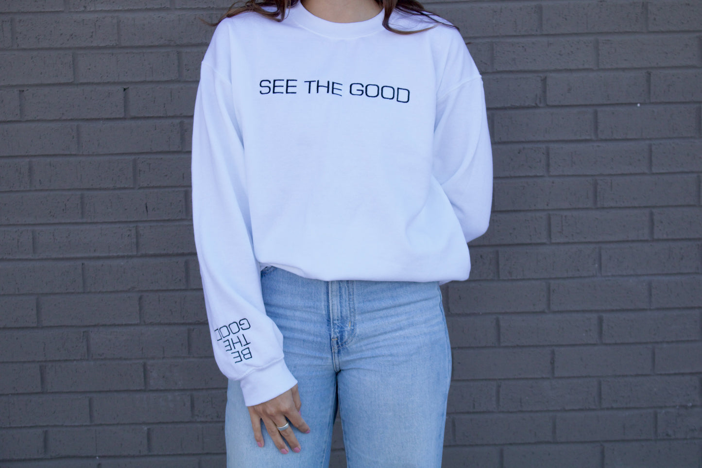 SEE THE GOOD EMBROIDERED HEAVY BLEND UNISEX CREWNECK