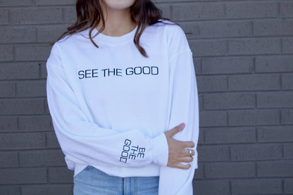 SEE THE GOOD EMBROIDERED HEAVY BLEND UNISEX CREWNECK