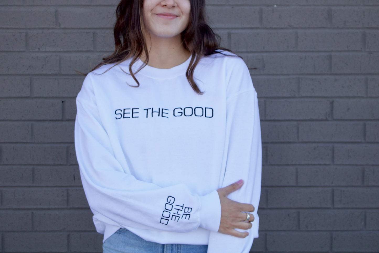 SEE THE GOOD EMBROIDERED HEAVY BLEND UNISEX CREWNECK