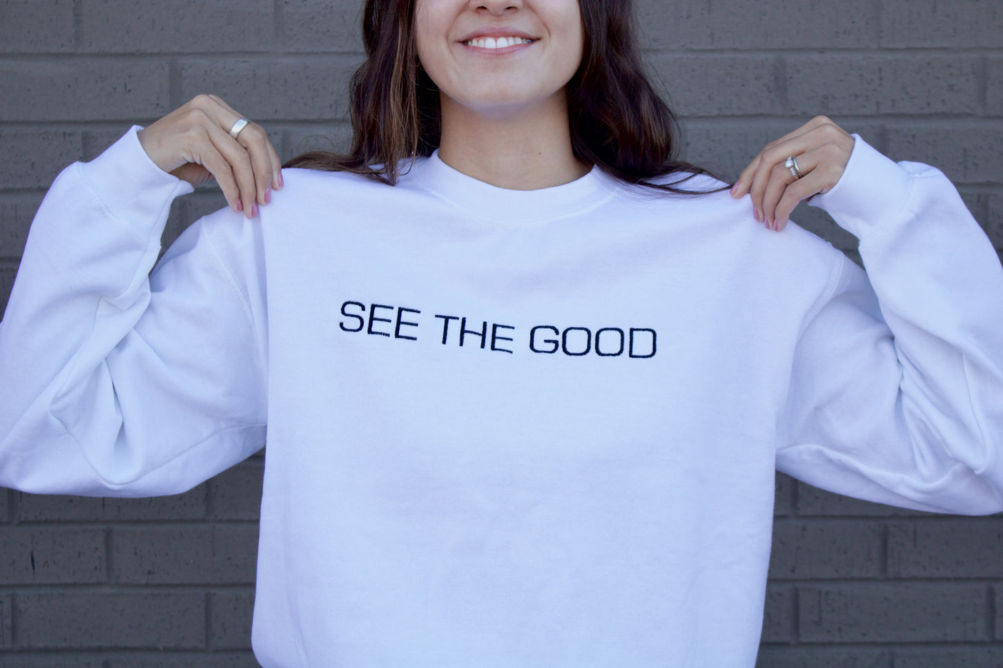 SEE THE GOOD EMBROIDERED HEAVY BLEND UNISEX CREWNECK