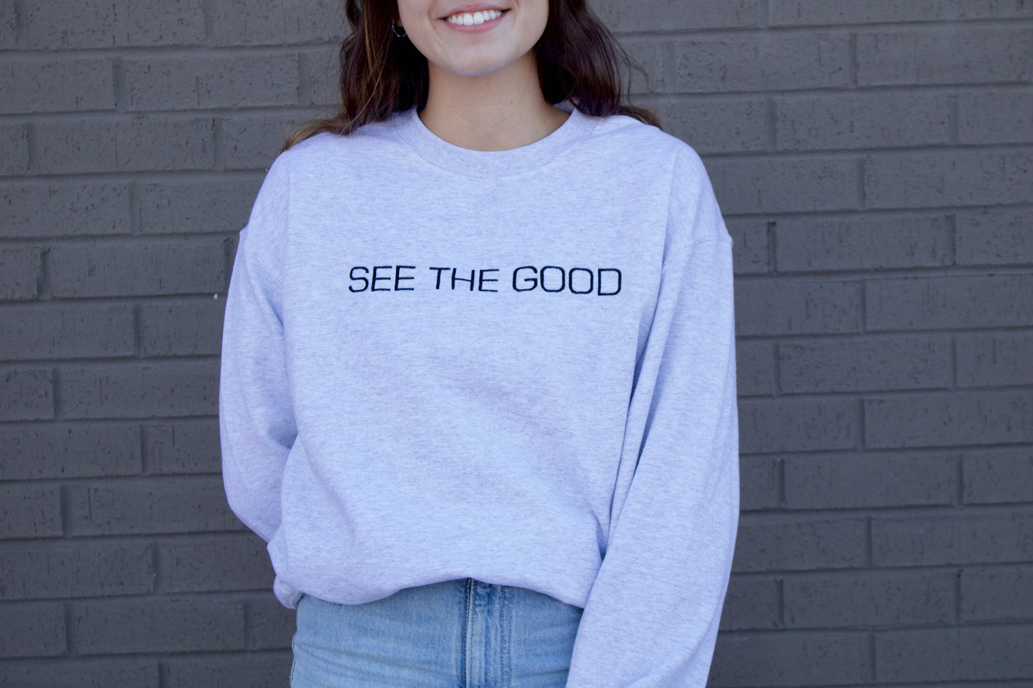 SEE THE GOOD EMBROIDERED HEAVY BLEND UNISEX CREWNECK