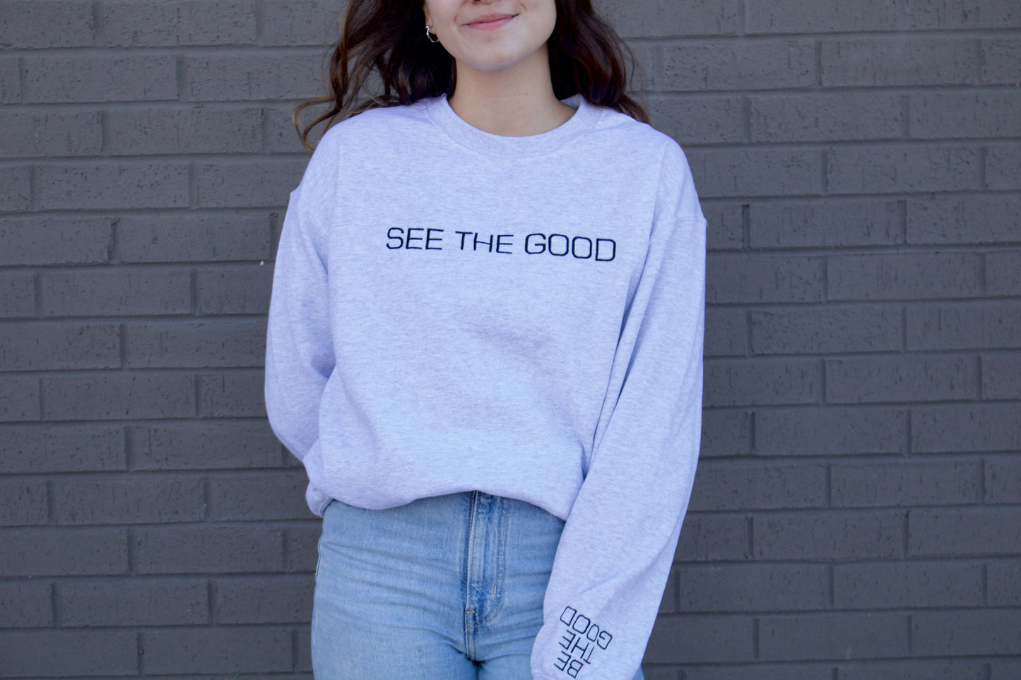 SEE THE GOOD EMBROIDERED HEAVY BLEND UNISEX CREWNECK