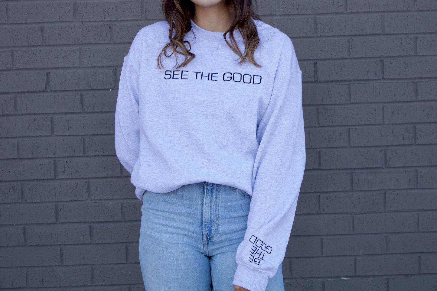 SEE THE GOOD EMBROIDERED HEAVY BLEND UNISEX CREWNECK