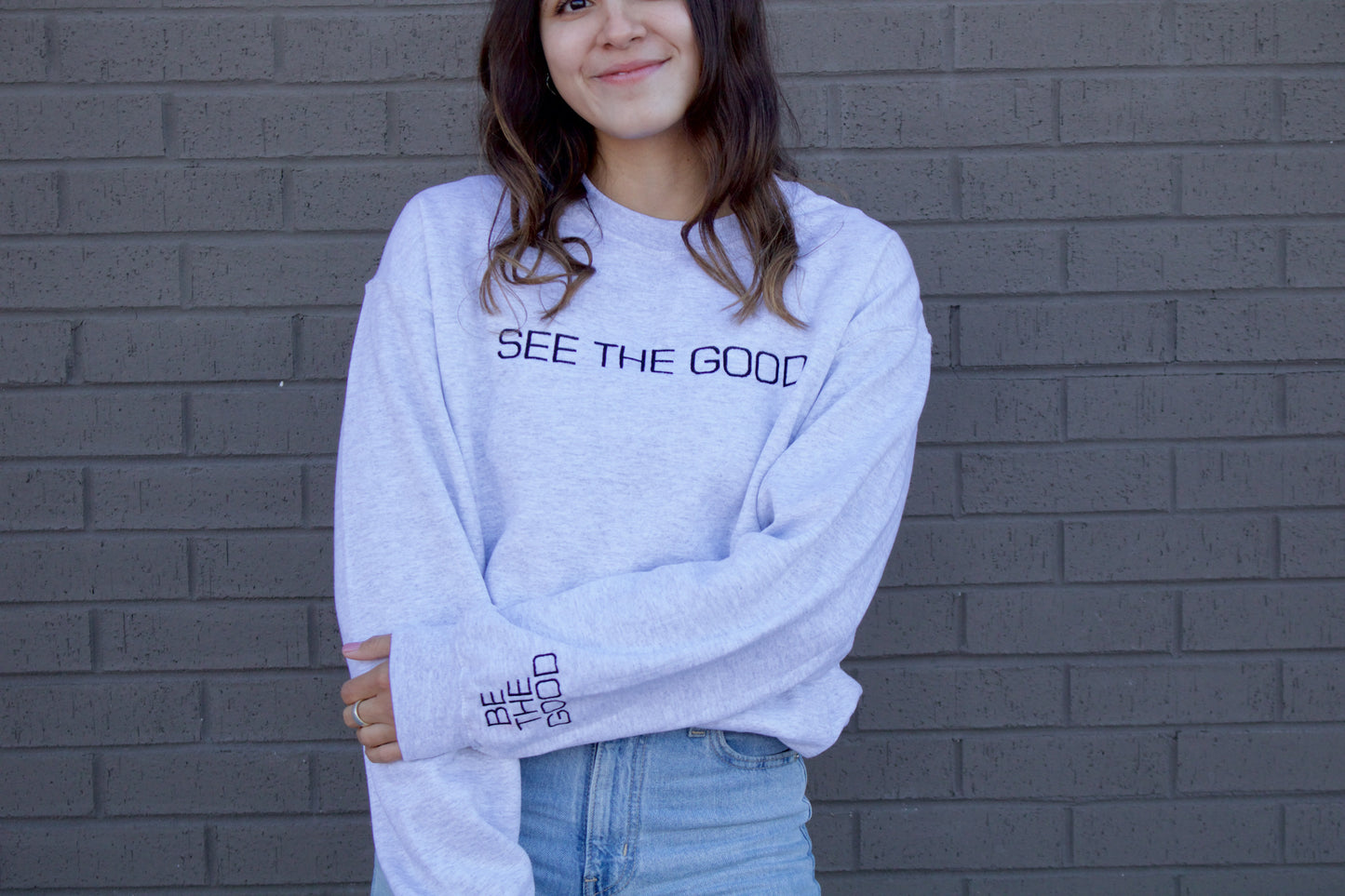 SEE THE GOOD EMBROIDERED HEAVY BLEND UNISEX CREWNECK