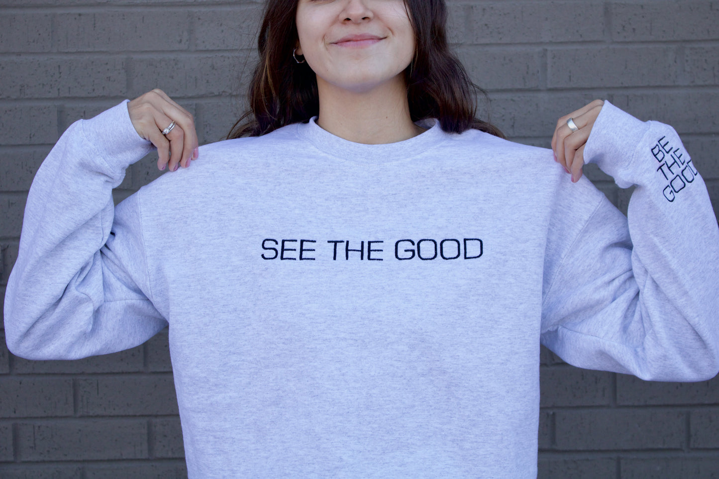 SEE THE GOOD EMBROIDERED HEAVY BLEND UNISEX CREWNECK