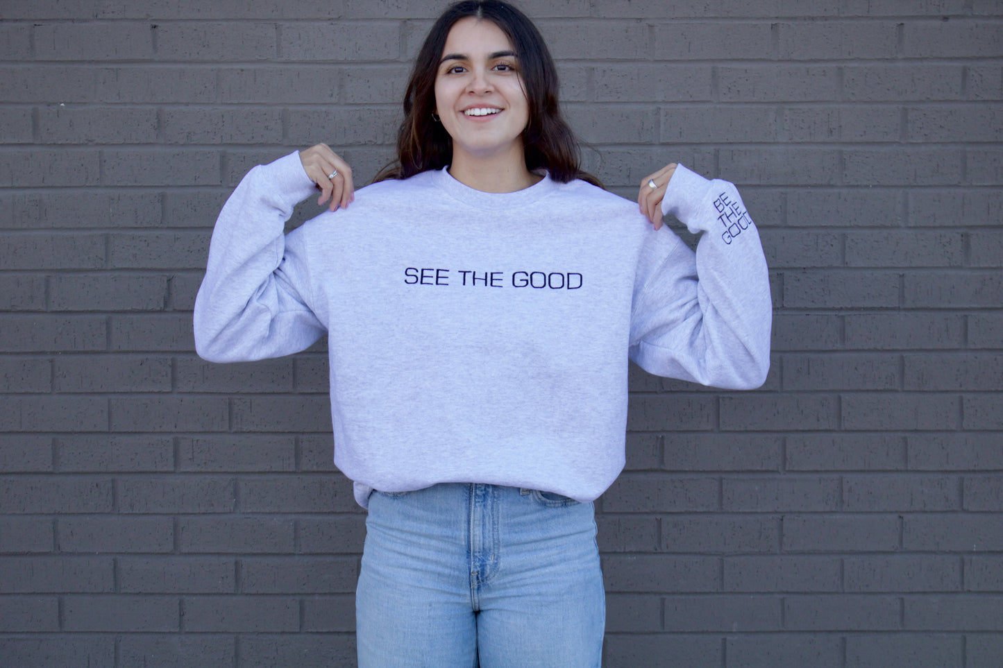 SEE THE GOOD EMBROIDERED HEAVY BLEND UNISEX CREWNECK